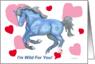 Valentine’s Day Blue Horse card