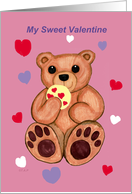 My Sweet Valentine Cookie Teddy Bear card