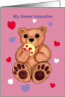 My Sweet Valentine Cookie Teddy Bear card