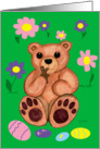 Easter Cookie Teddy Bear for Girl card