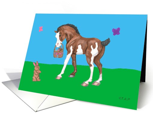 Pinto Easter Horse Foal card (570560)