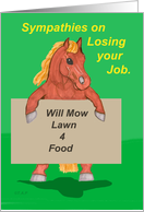 Sympathies on losing Job Horse card