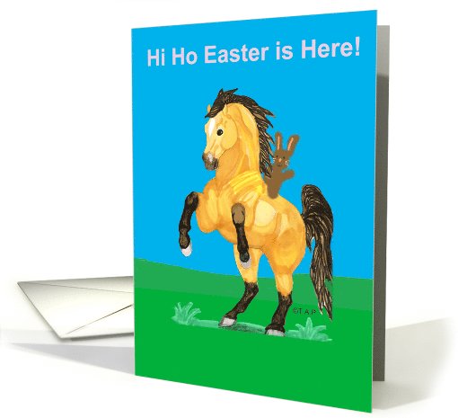 Bunny and Buckskin Horse Easter card (572908)
