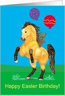 Buckskin Horse Easter Birthday card