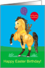 Buckskin Horse Easter Birthday card
