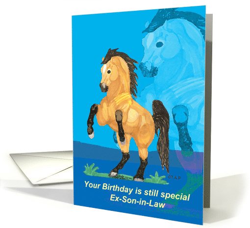 Ex Son in Law Buckskin Horse Birthday card (573676)