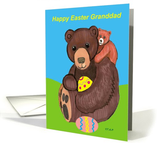 Happy Easter Granddad Teddy Bear & Cub card (574986)