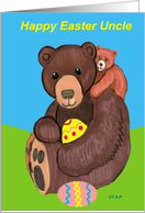 Happy Easter Uncle Teddy Bear & Cub card