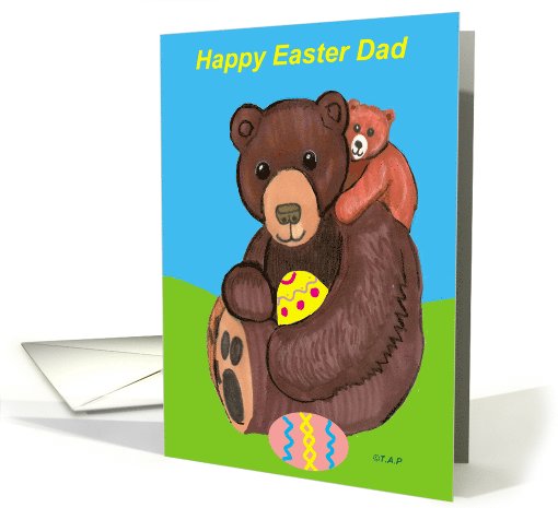 Happy Easter Dad Teddy Bear & Cub card (574993)