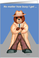 Fedora Bear- Birthday card