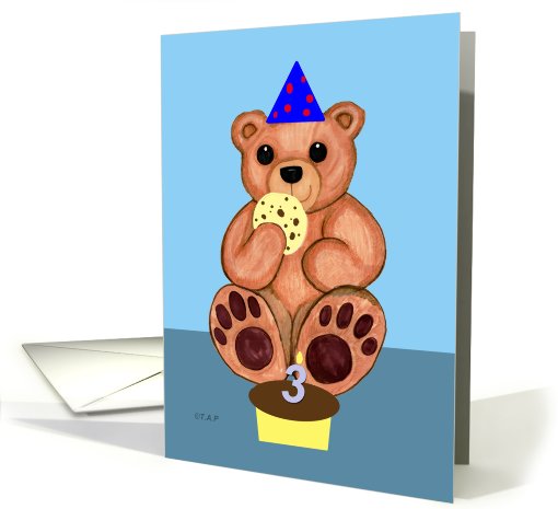 Third Birthday Bear card (601596)