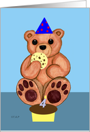 Fourth Birthday Bear card