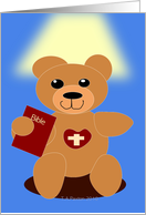 Bible Teddy Bear Pastor Thank You card