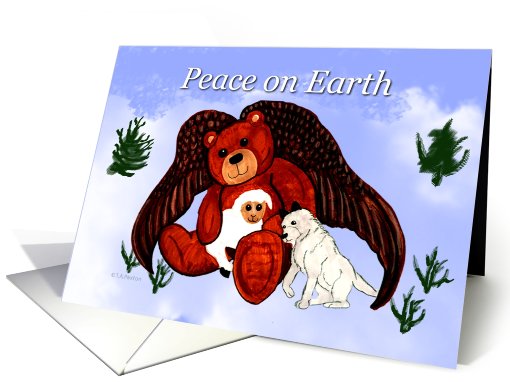 Peace on Earth Angel Bear card (737095)