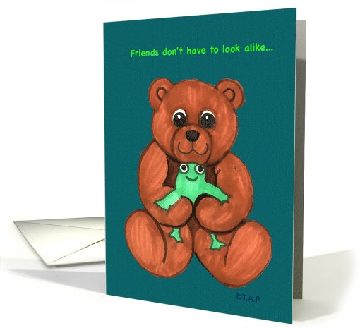 Friends Teddy Bear and Frog card (765082)
