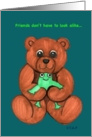 Friends Teddy Bear and Frog card