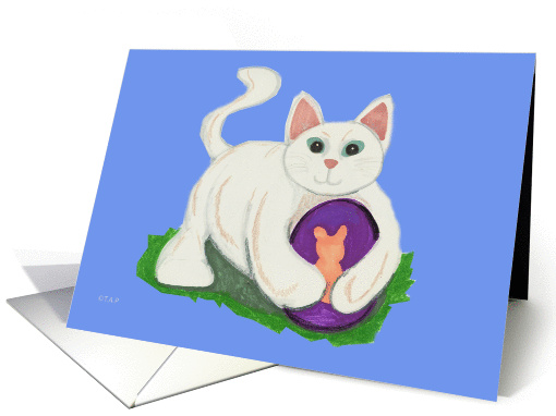Easter Cat and Egg card (789459)