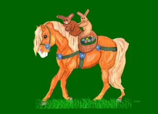Easter Bunnies on Horse