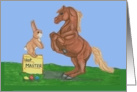 Easter Bunny with Horse card