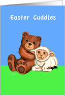 Easter Cuddles Teddy Bear and Lamb card