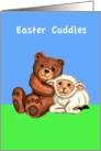 Easter Cuddles Teddy Bear and Lamb card