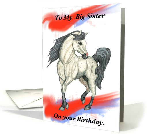 Big Sister Arabian Horse Birthday card (837842)