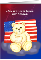 Remember the Heroes American Patriot Bear card