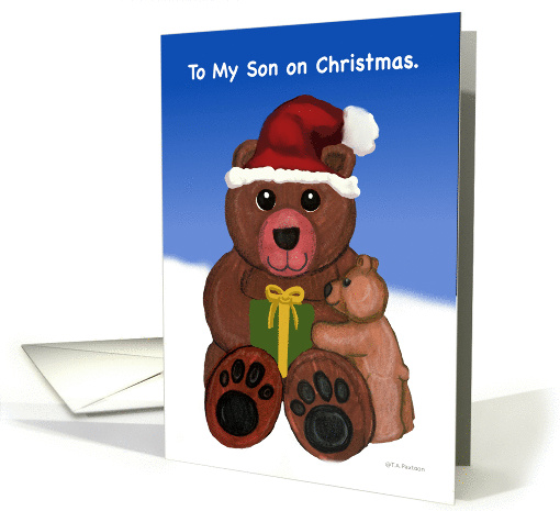 To my Son on Christmas Teddy Bear card (875485)