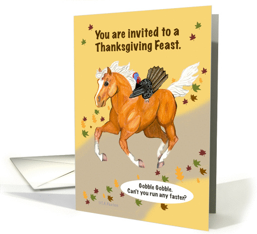 Thanksgiving Runaways Turkey and Pony Invitation card (876305)