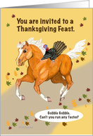 Thanksgiving Runaways Turkey and Pony Invitation card