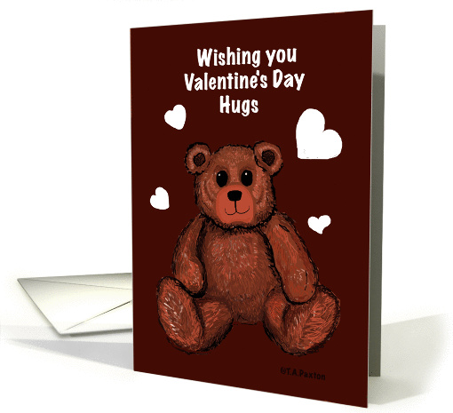 Valentine Hugs Fuzzy Teddy Bear card (900487)