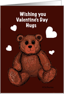 Valentine Hugs Fuzzy Teddy Bear card