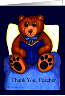 Thank You Teacher Reading Teddy Bear card