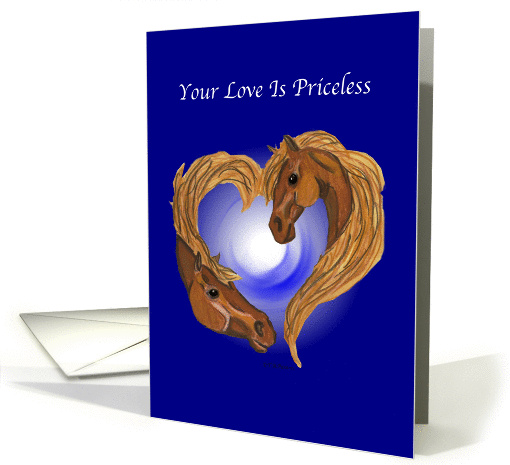 Horse Heads Priceless Love Miss You card (979329)