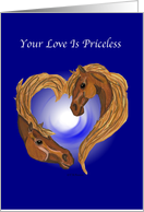 Horse Heads Priceless Love Miss You card