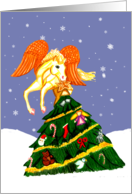 Fantasy Pegasus with Christmas Tree Card