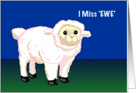 Miss ’Ewe’, Sheep Miss You card