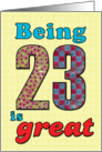 Birthday - Being 23 is great card