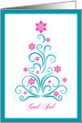 Elegant Christmas Tree - Merry Christmas in Norwegian card
