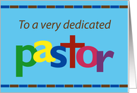 To a very dedicated pastor card