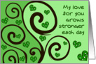 Valentine - green tree card
