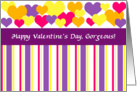 Valentine - heart stripes purple card