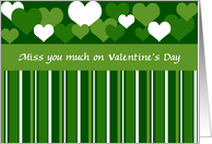 Valentine - heart stripes green card