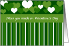 Valentine - heart stripes green card