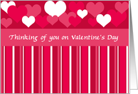 Valentine - heart stripes fuschia card