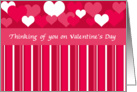 Valentine - heart stripes fuschia card