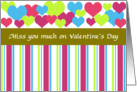 Valentine - heart stripes green card