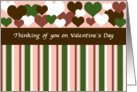 Valentine - heart stripes brown card