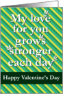 Valentine - stripes green card