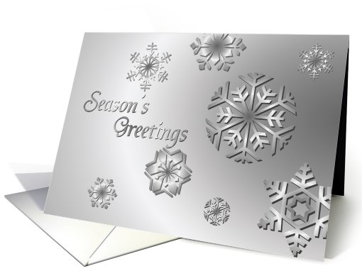 Silver Snowflakes Season's Greetings card (718758)